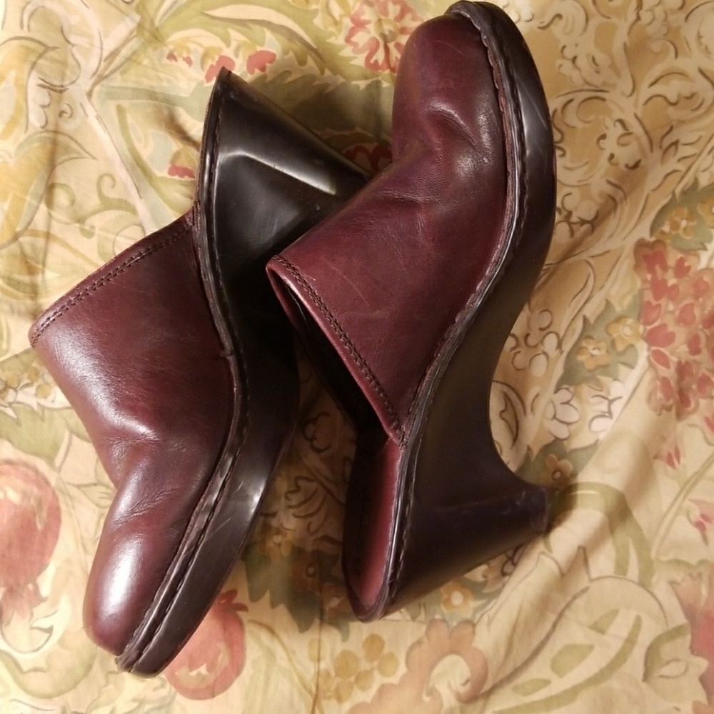 Børn lafies brown leather clog - Picture 2 of 6